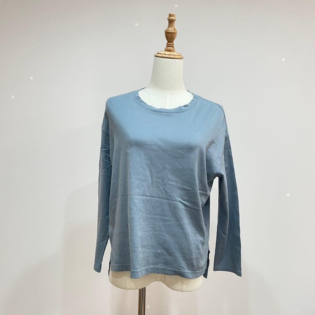 CORNER バックスリットロングTシャツ　ブルー系　綿100% プルオーバー — image 2