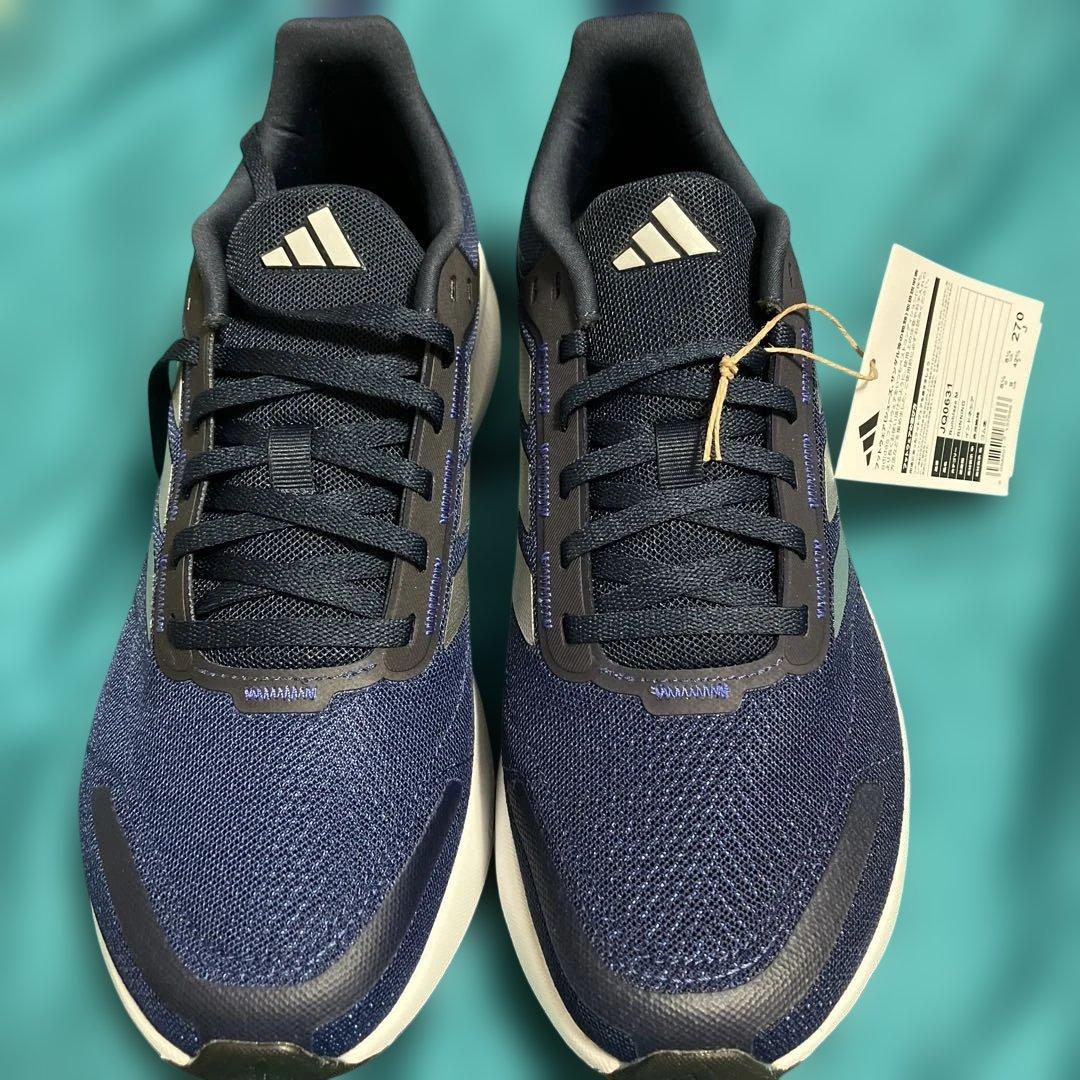 【新品】Adidas スニーカー ネイビー　27.0 軽量　ランニング — image 2