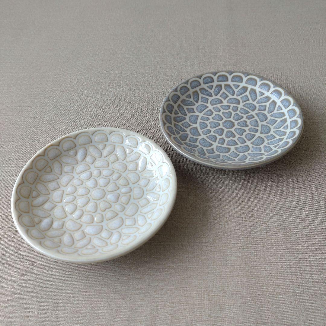 【4枚】新品 日本製 美濃焼 レース 小皿 醤油皿 アクセサリートレイにも — image 5