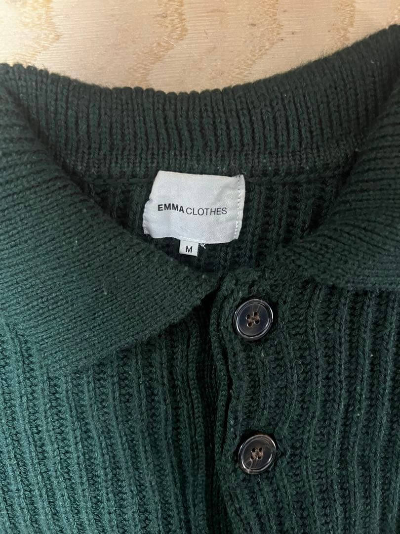 EMMA CLOTHES ニット ポロシャツ グリーン Mサイズ — image 2