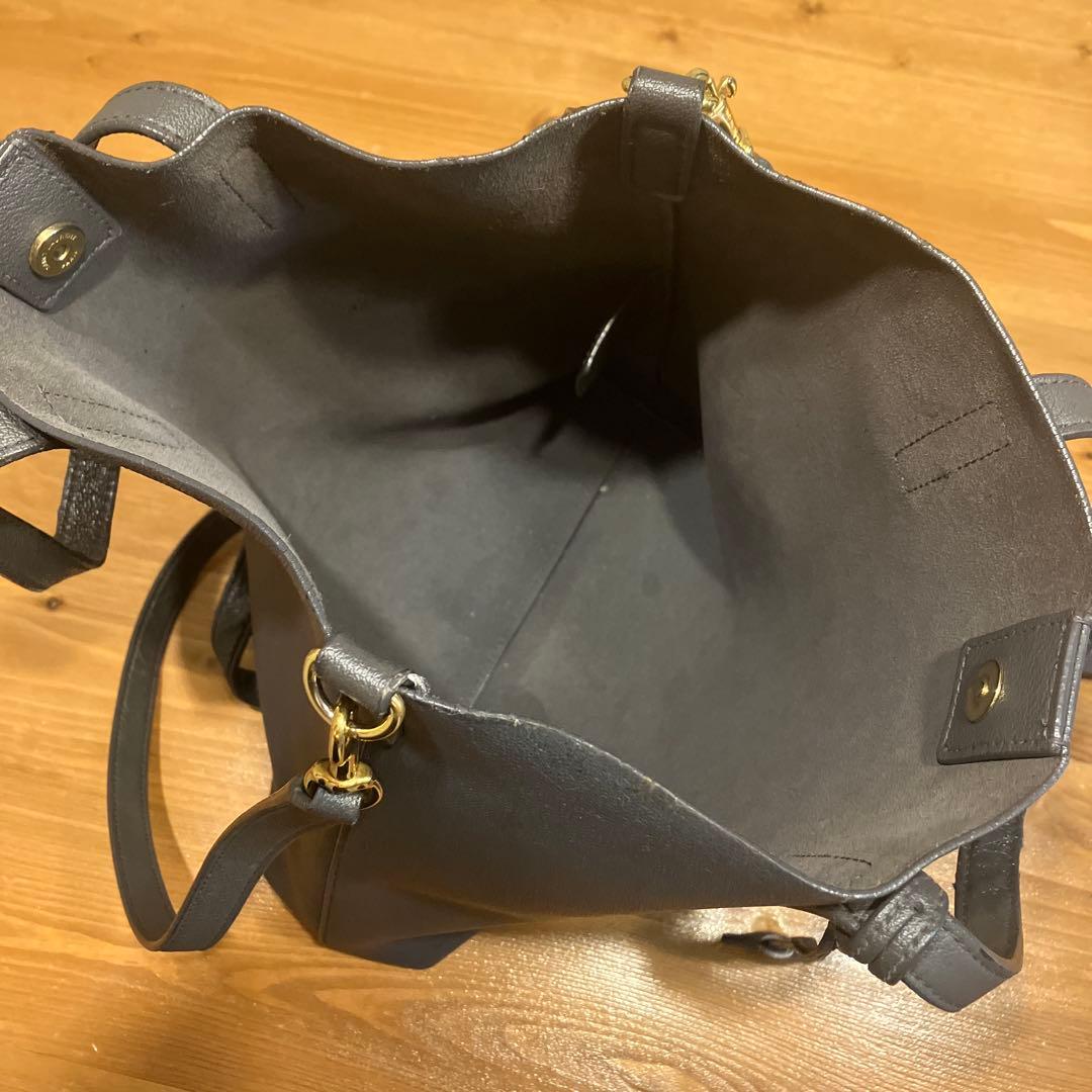 サンローラン ミニトート 2way ショルダー レザー グレー — image 5