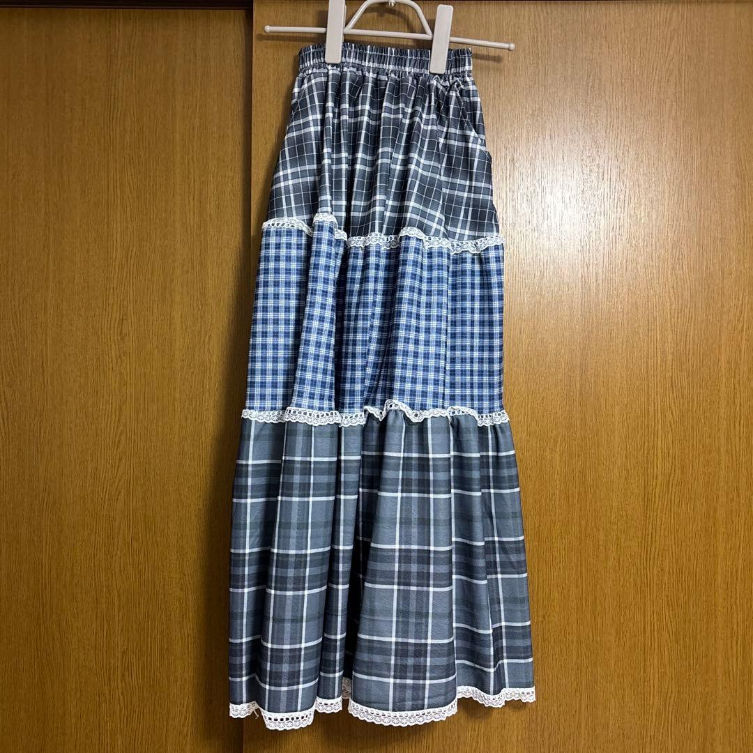 SPINNS ロングスカート チェック柄 — image 2