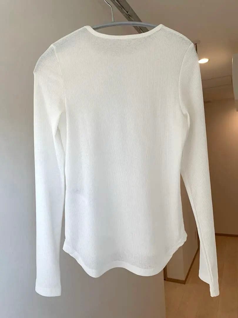 【土日限定価格】SHENERY リブクルーネックカットソー ホワイト — image 2