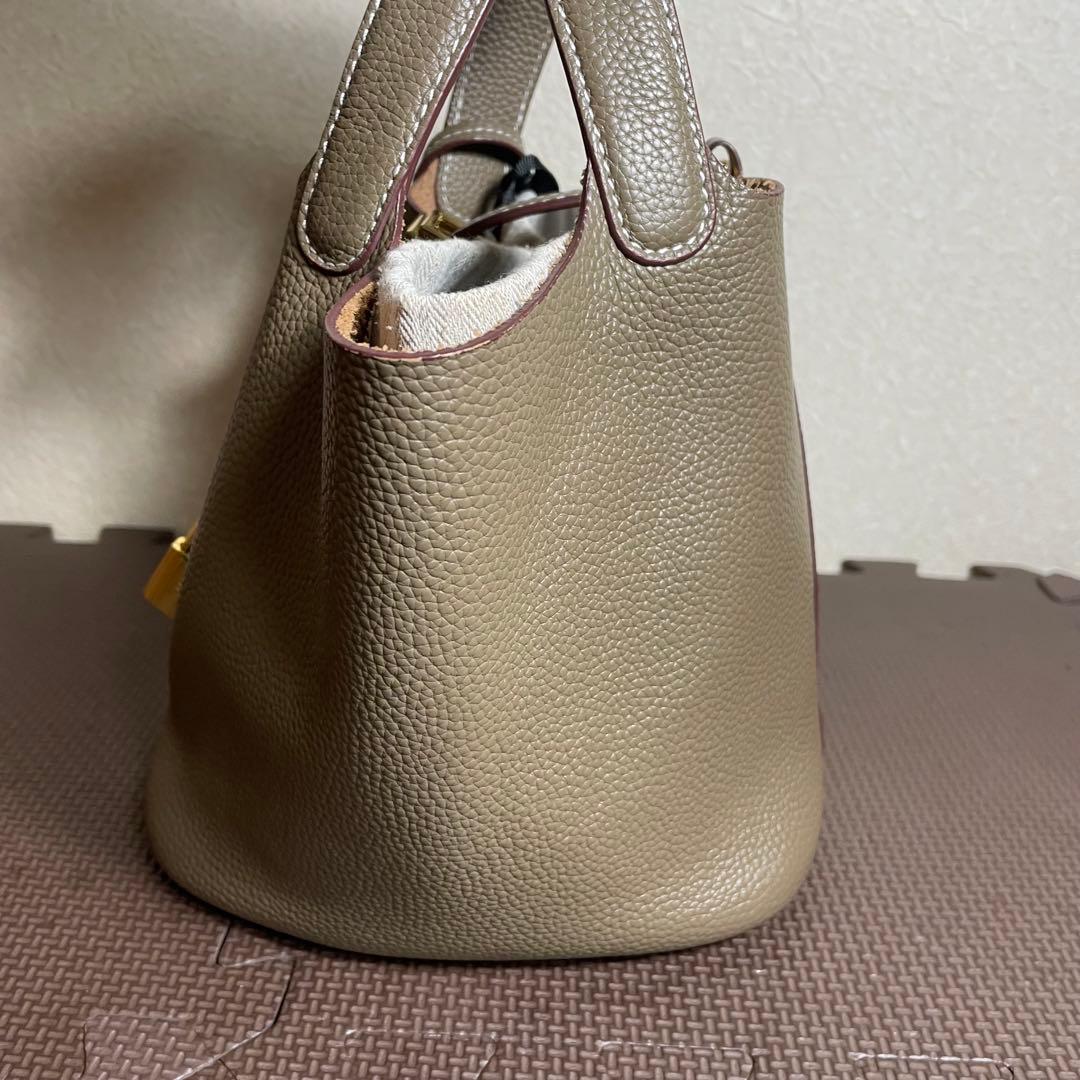 本革 牛革 キューブバッグ バケツバッグ ハンドバッグ インナーバッグ付 — image 3
