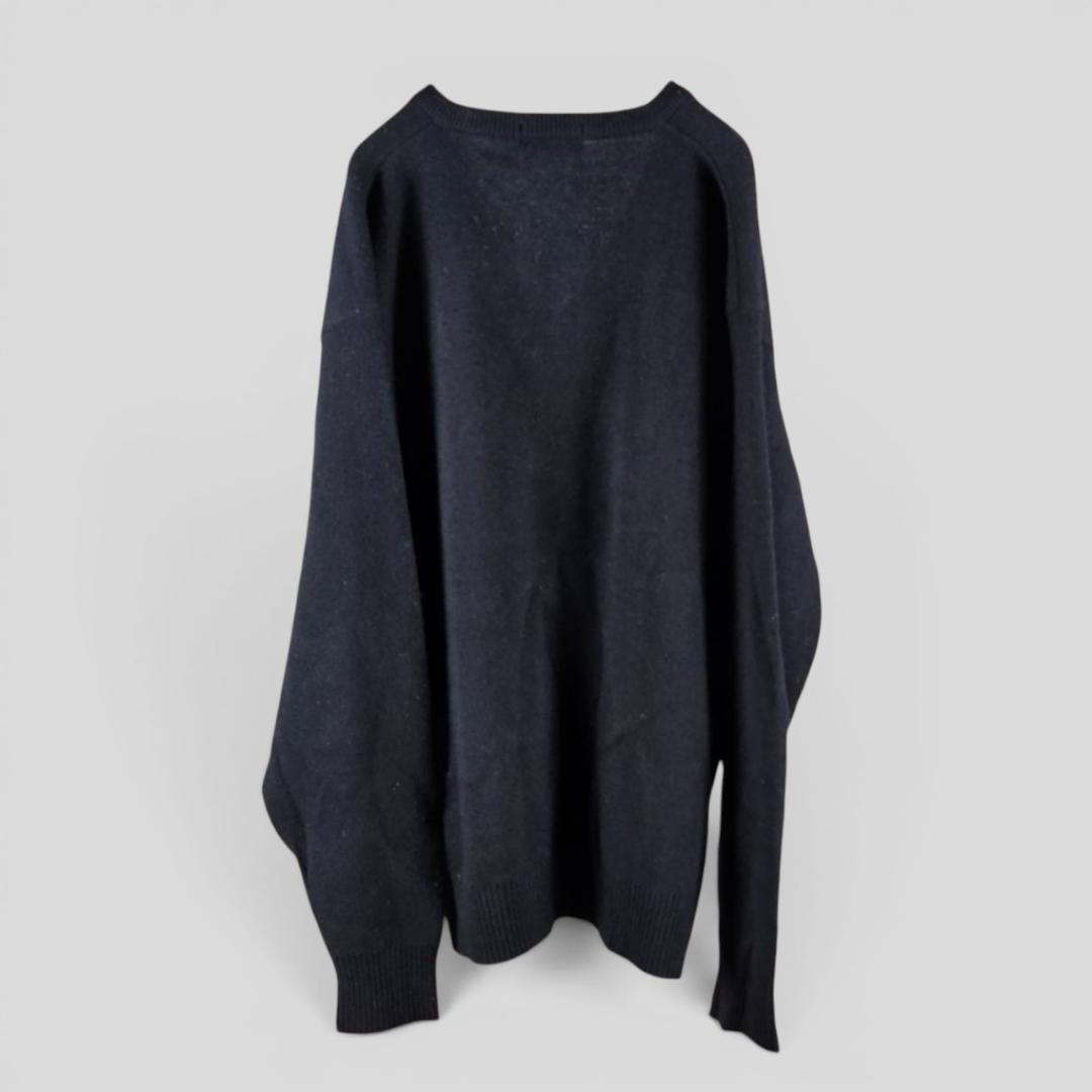 CROCODILE クロコダイル Vネック 長袖 ニット ブラック L — image 3