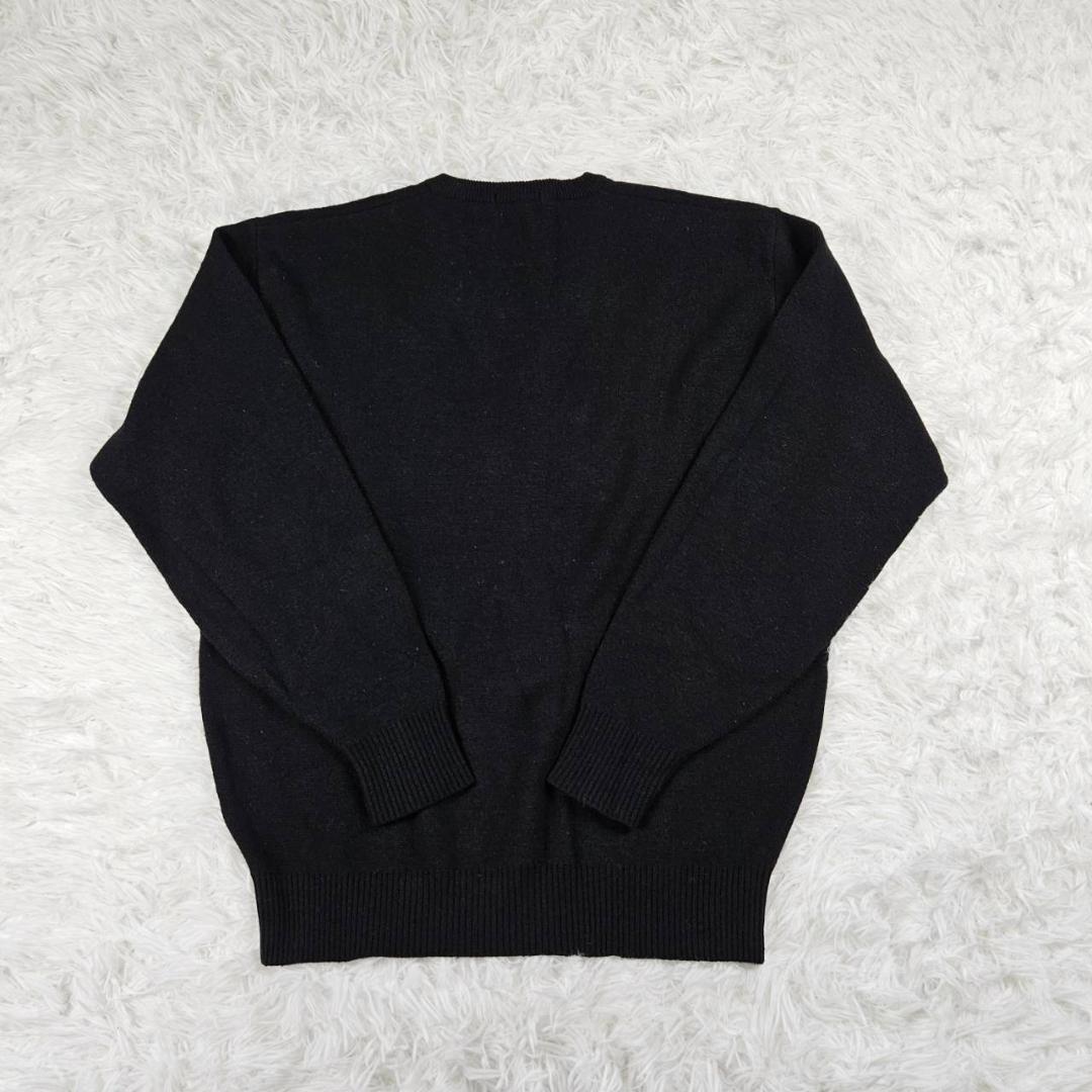 CROCODILE クロコダイル Vネック 長袖 ニット ブラック L — image 5
