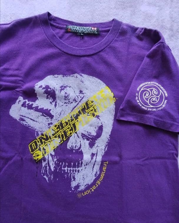 【ONEBITE ONEFISHE】スカルプリントTシャツ／L／紫 — image 3