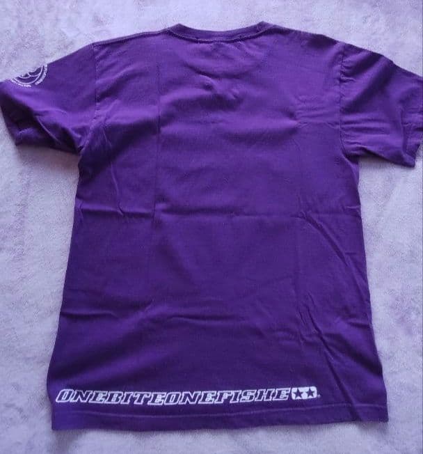 【ONEBITE ONEFISHE】スカルプリントTシャツ／L／紫 — image 5