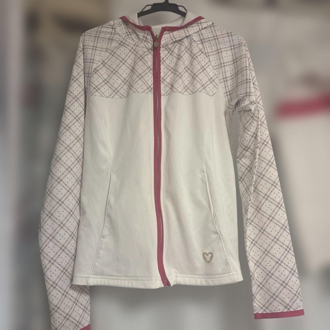 ホワイト＆ピンク チェック柄 ジャケット＆Tシャツセット — image 2
