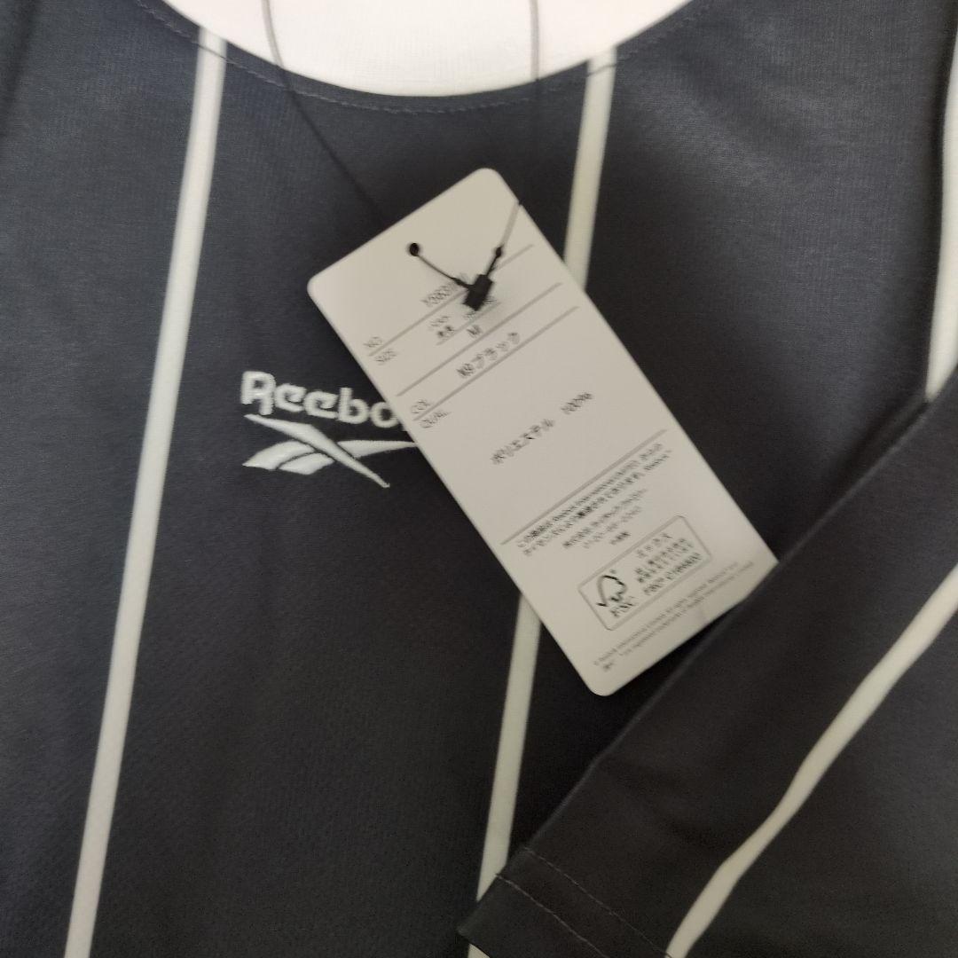 Reebok ストライプ Tシャツ ブラック Mサイズ — image 2