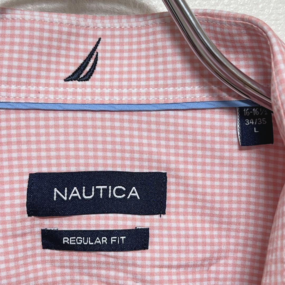 NAUTICA ノーティカ 長袖シャツ L レギュラーフィット ピンク チェック — image 4