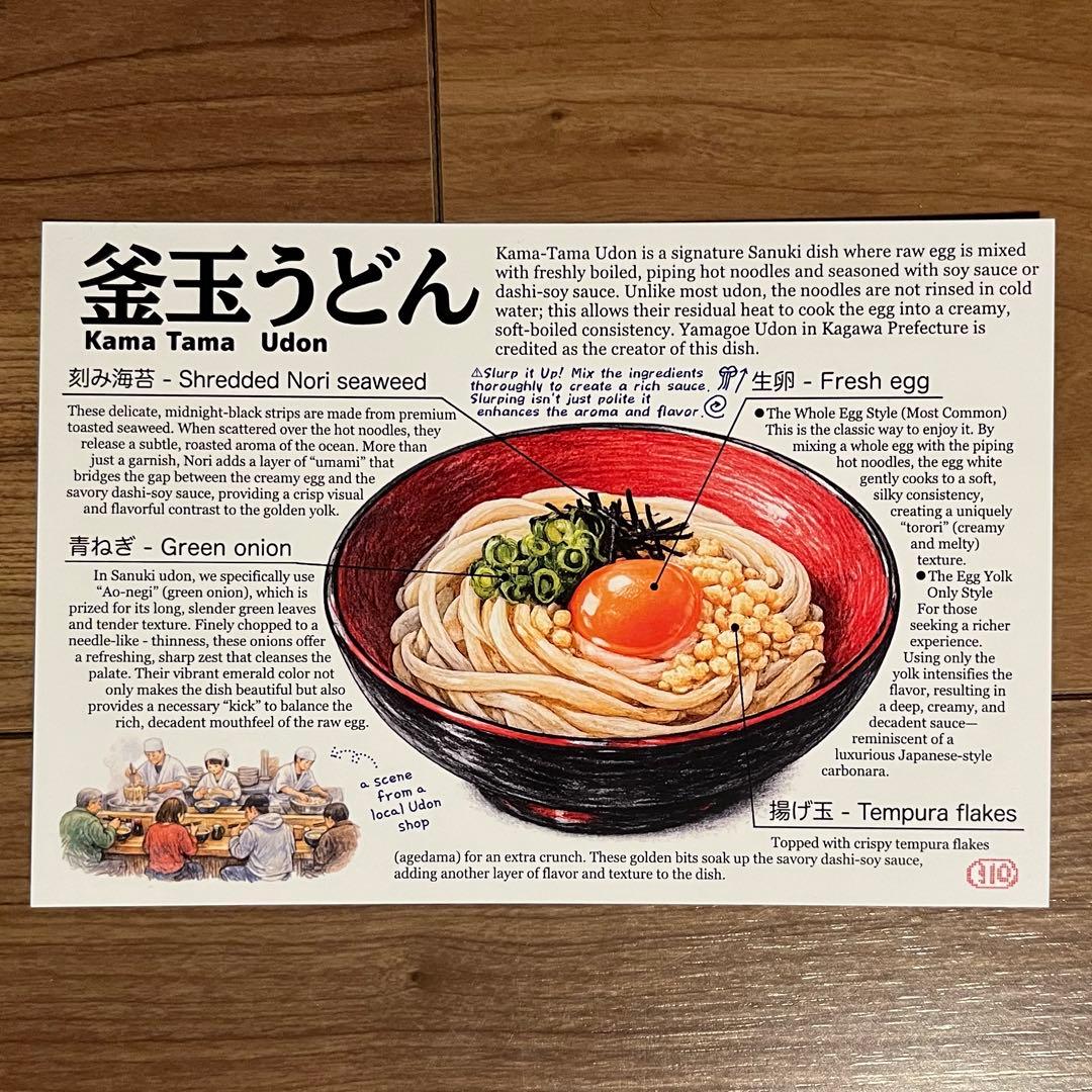 【英語解説付】日本食イラストポストカード10枚セット（ポスクロ・海外文通に！） — image 2
