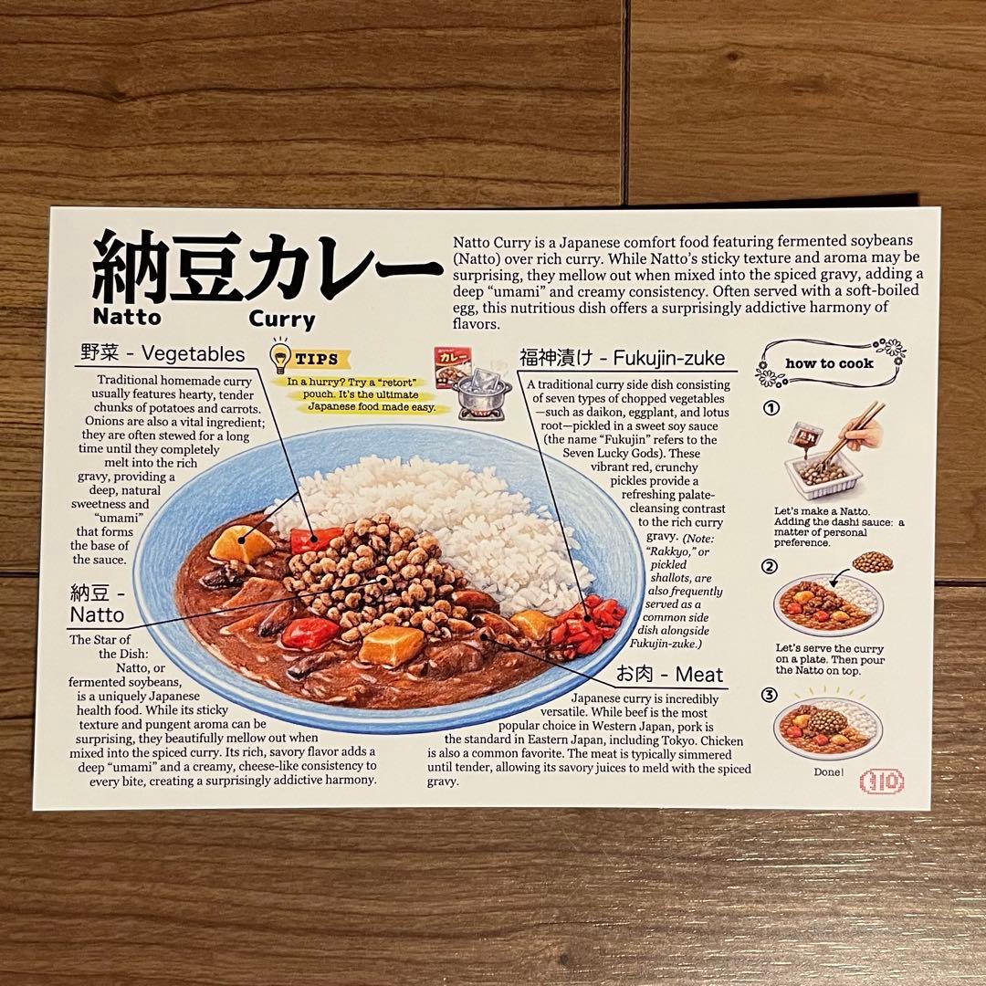 【英語解説付】日本食イラストポストカード10枚セット（ポスクロ・海外文通に！） — image 3