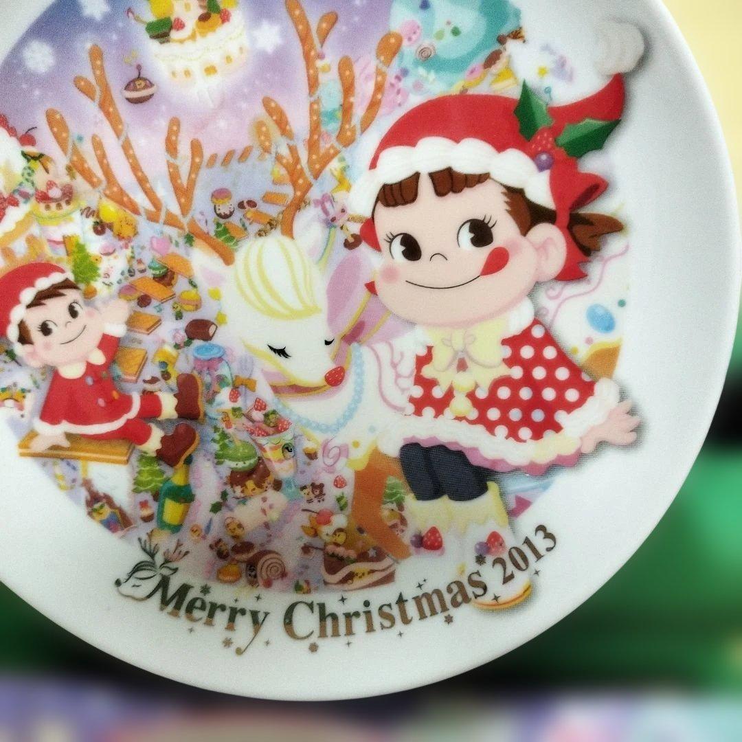 不二家 ペコちゃん クリスマスプレート 2008 2013 2枚セット — image 2