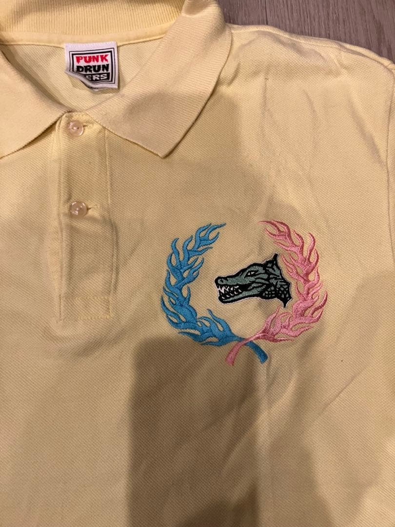 PUNK DRUNKERS 刺繍ポロシャツ イエロー — image 2