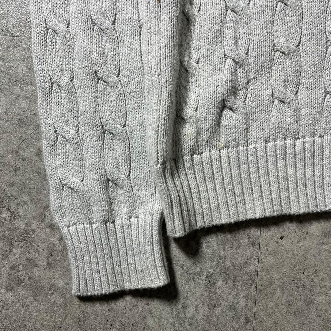 POLO ラルフローレン ケーブルニット M 灰 ポニー — image 2