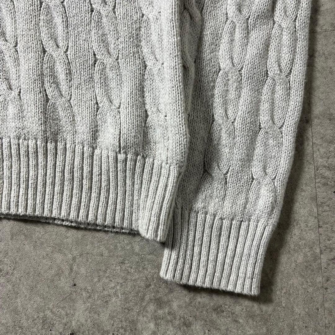 POLO ラルフローレン ケーブルニット M 灰 ポニー — image 3