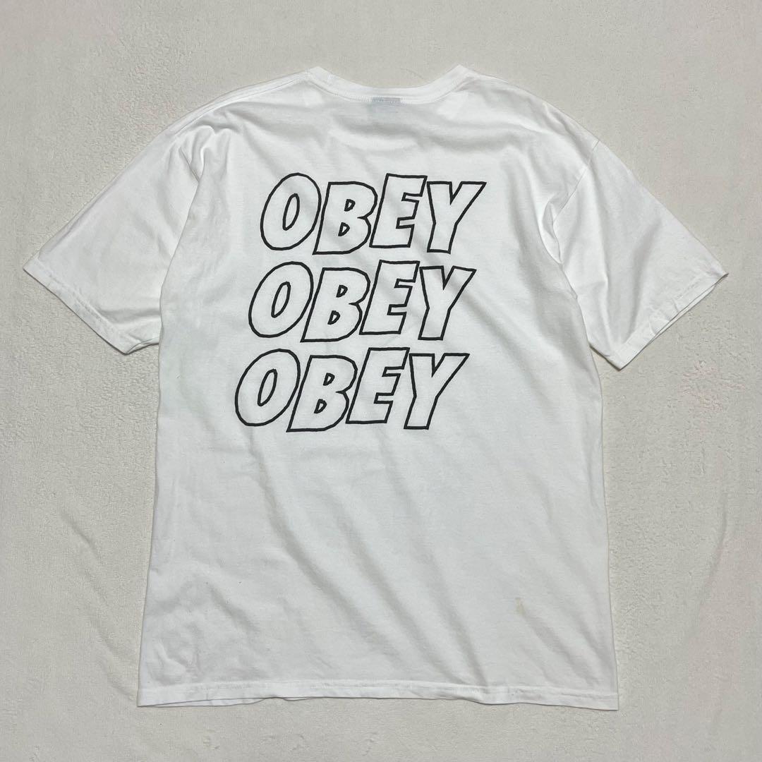 OBEY Tシャツ ホワイト Lサイズ バックプリント オベイ — image 5