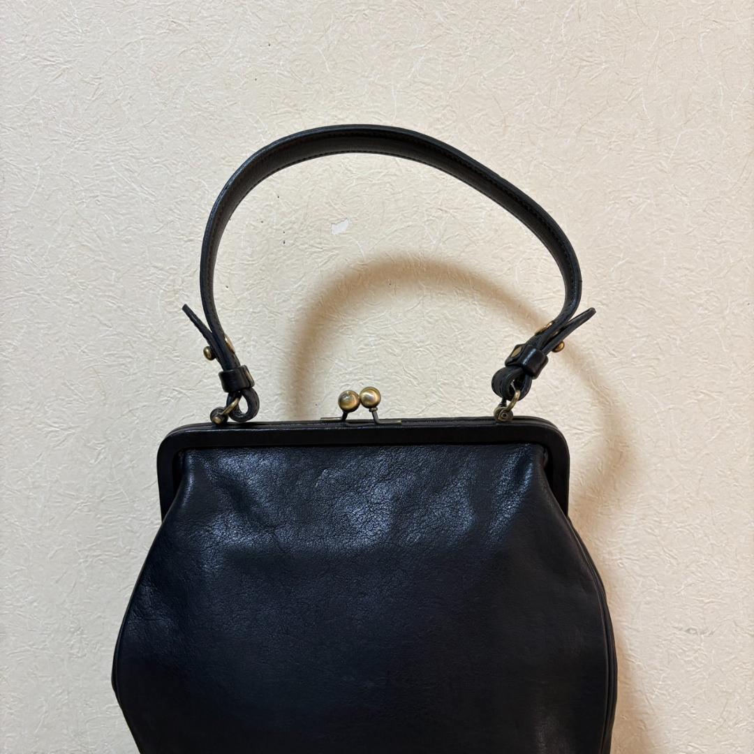 良品 Yammart ヤマート カウレザーがま口スクエア型ハンドバッグ — image 3
