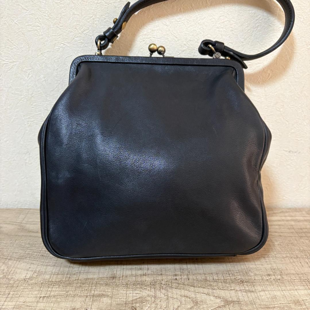 良品 Yammart ヤマート カウレザーがま口スクエア型ハンドバッグ — image 5