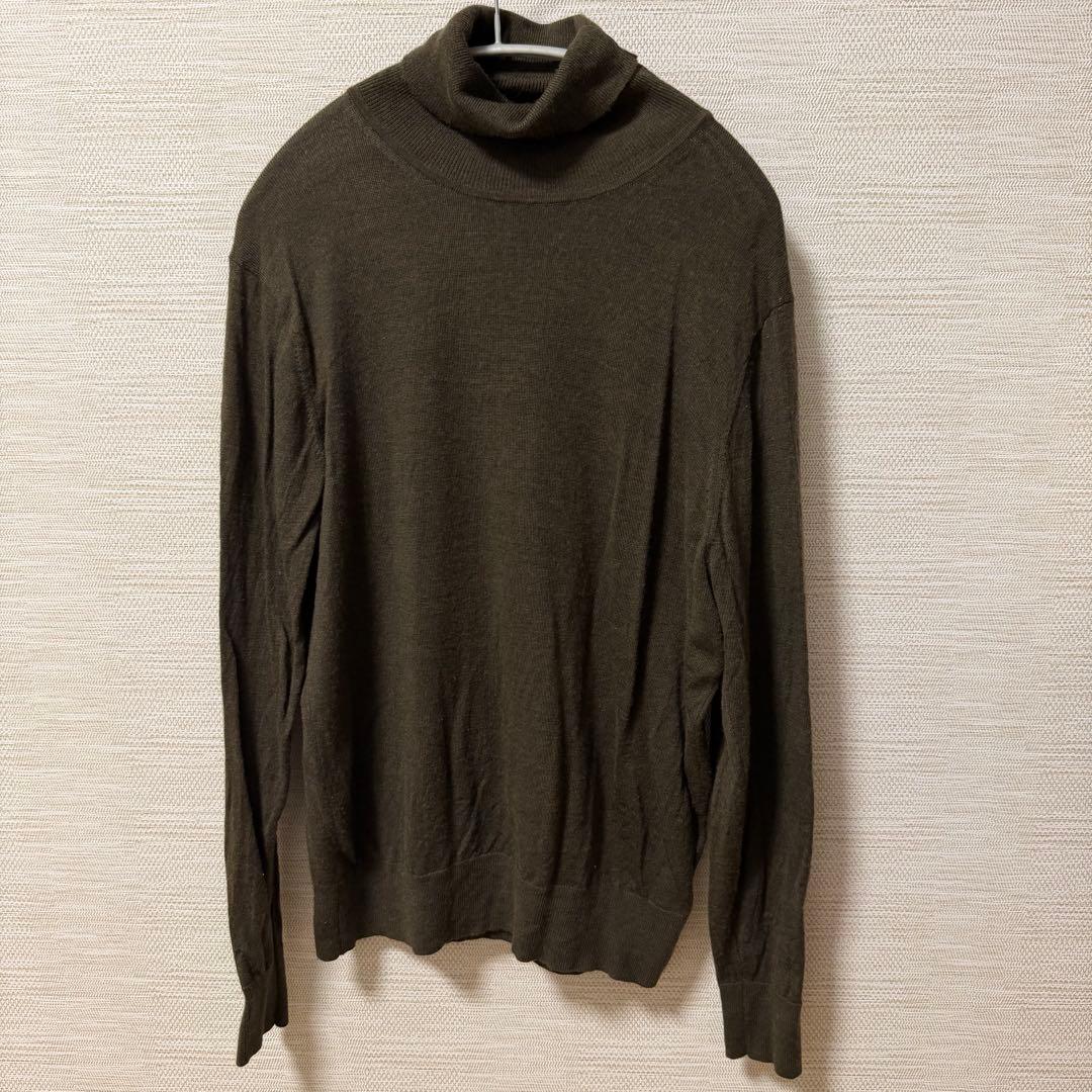 UNIQLO ユニクロ タートルネック ニット セーター オリーブ Mサイズ — image 2