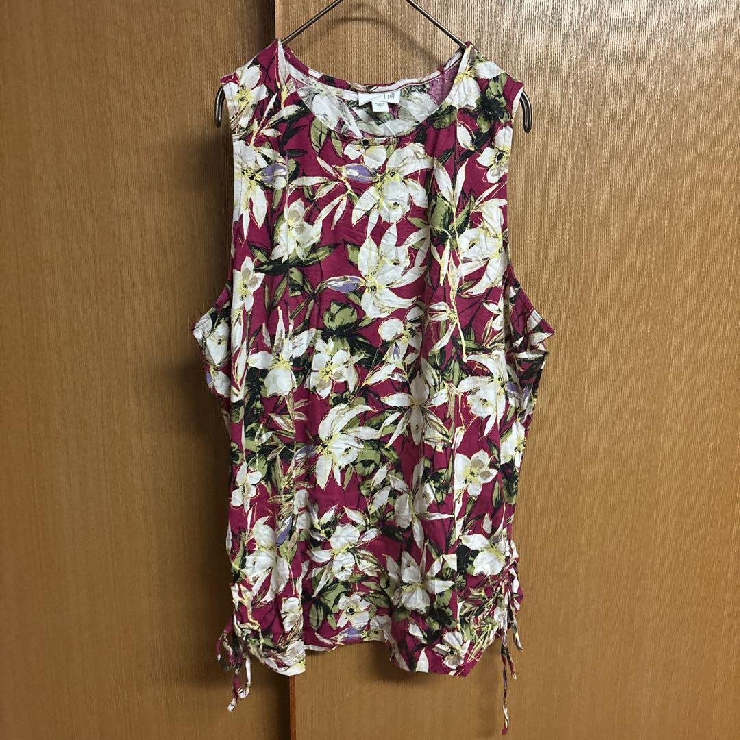美品✨J.Jill【L】フラワープリント ノースリーブ チュニック おしゃれ — image 4