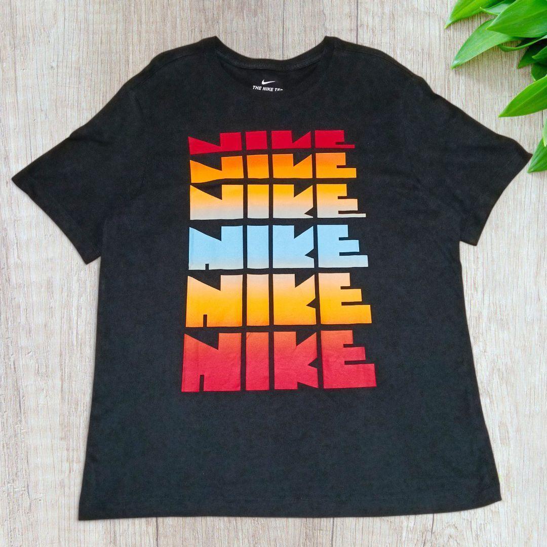 ナイキ NIKE6連ゴツロゴプリントT 綿 黒 2XL — image 3