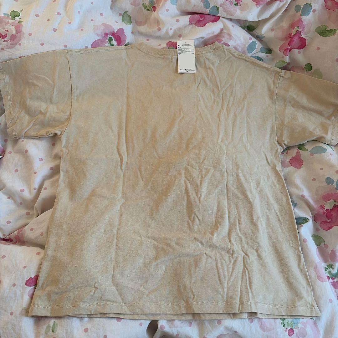 Samansa Mos2 半袖Tシャツ ベージュ　箔プリントアソートTシャツ — image 2