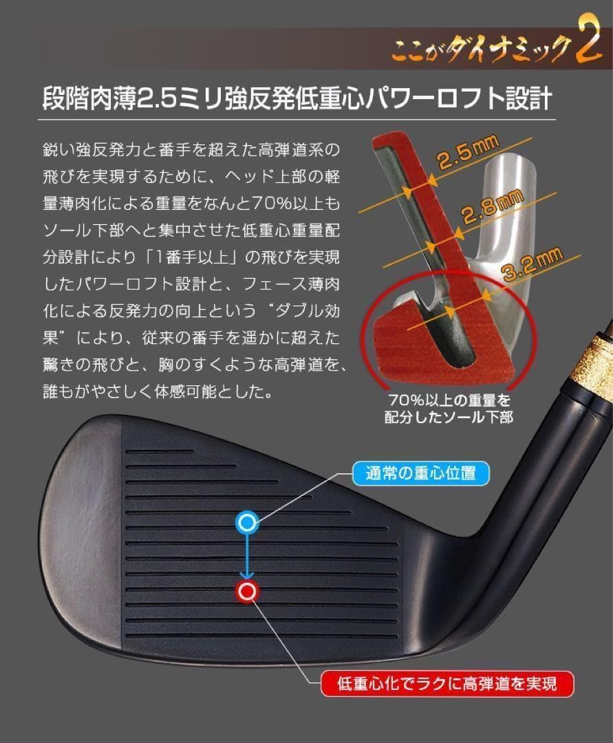 【新品6本】2番手飛ぶ最高級★ダイナミクス プレステージアイアン 5〜PWセット — image 3
