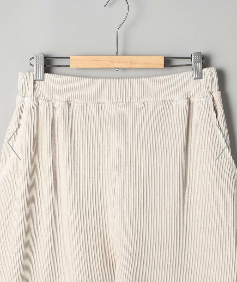 【coen】ピグメントリブ イージーワイドパンツ アイボリー — image 4