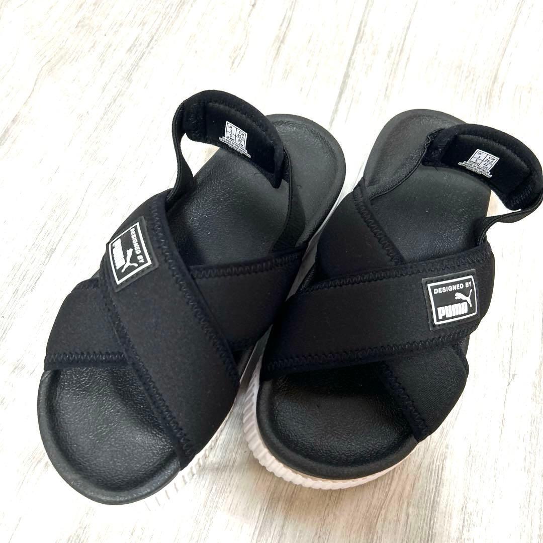 プーマPUMAxSnow Man目黒蓮コラボモデル黒白サンダル22〜23.5厚底 — image 2