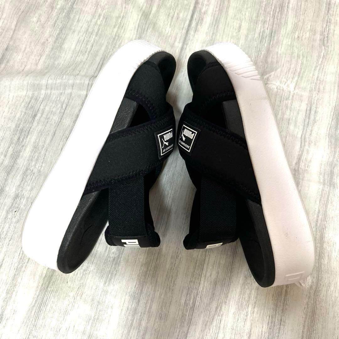 プーマPUMAxSnow Man目黒蓮コラボモデル黒白サンダル22〜23.5厚底 — image 5