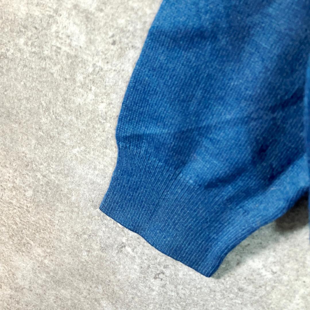 LACOSTE　ニット　セーター　ブルー　ロゴ　ワニ　Ⅴネック — image 4