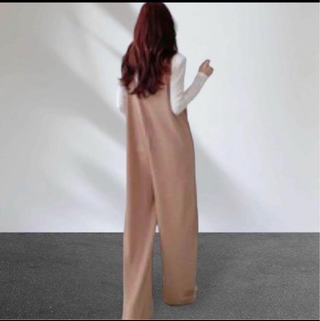 ⭐️即購入OK⭐️ Vネックオールインワン　beige ベージュカラー — image 2
