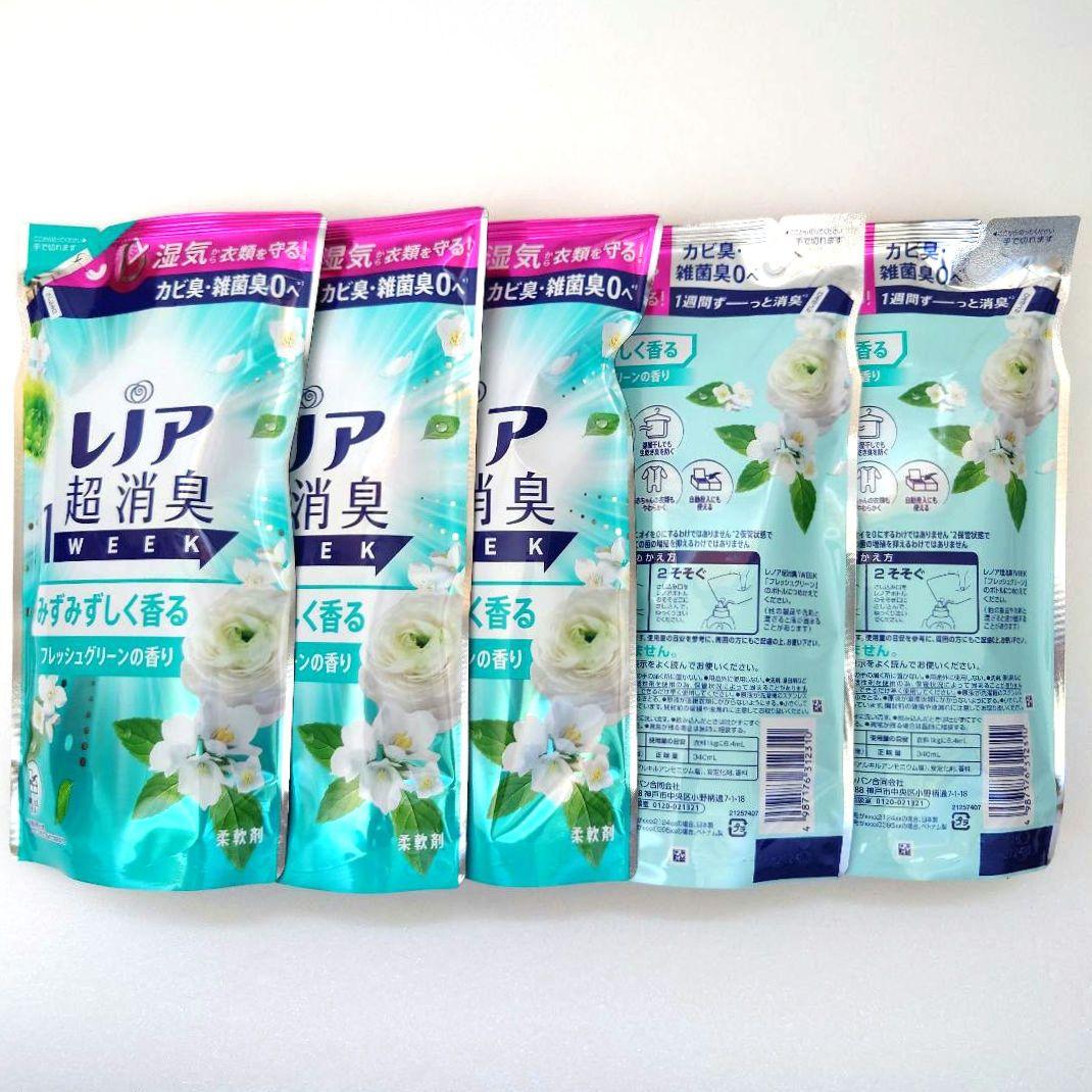 P＆G　レノア　超消臭　1WEEK　　フレッシュグリーン　340ml　5袋 — image 4