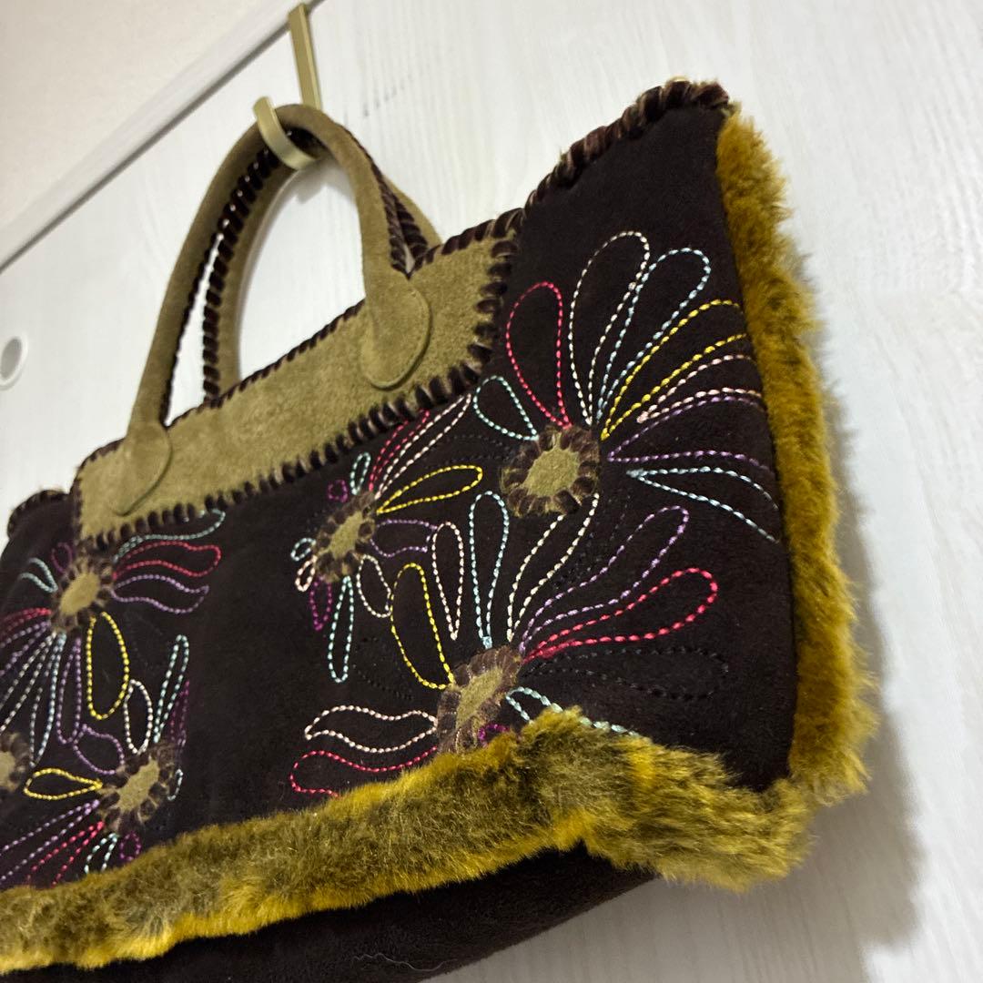 DKNY お花のステッチレザーバンドバッグ — image 5