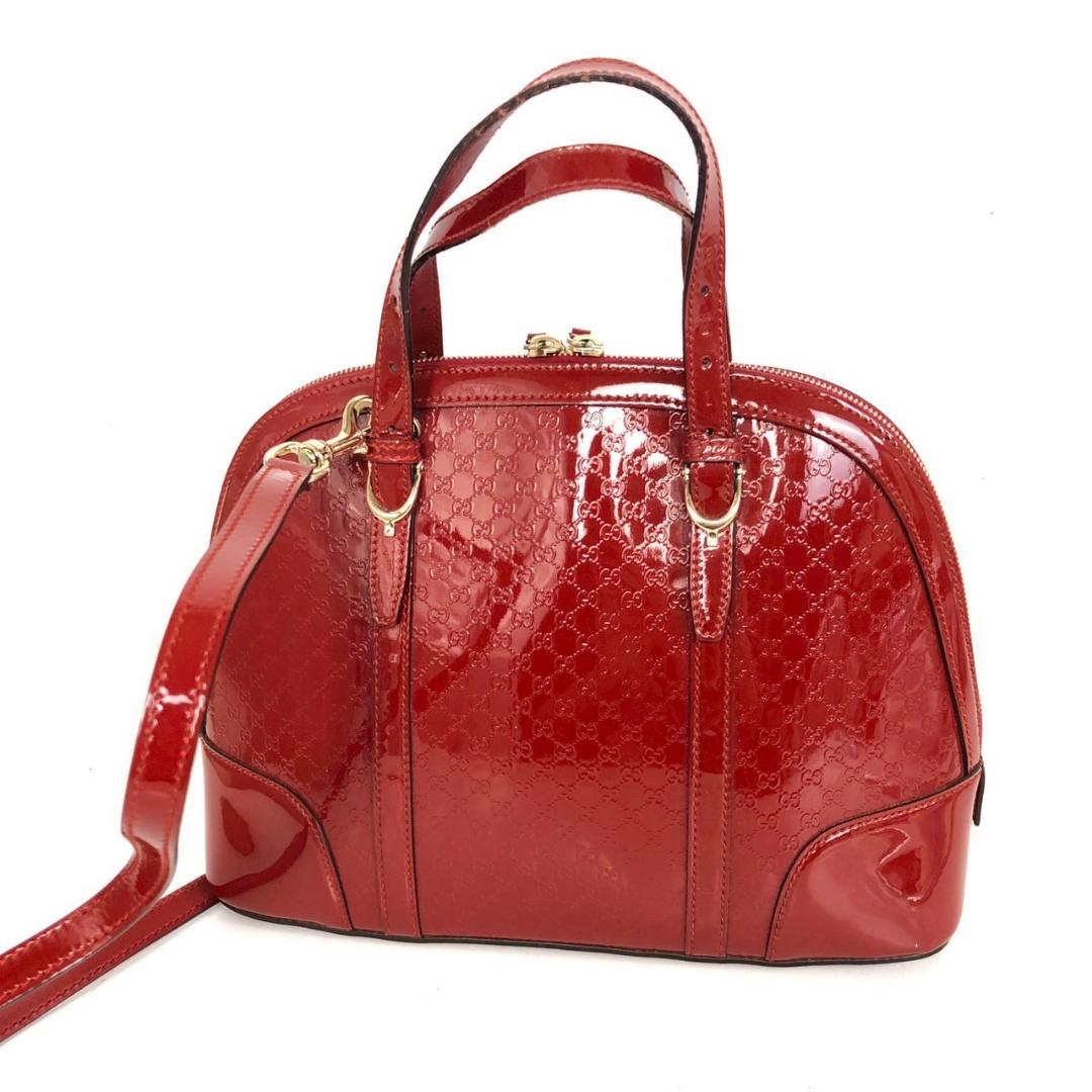 GUCCI グッチ マイクログッチシマ パテントレザー 2WAY ドームバッグ — image 2