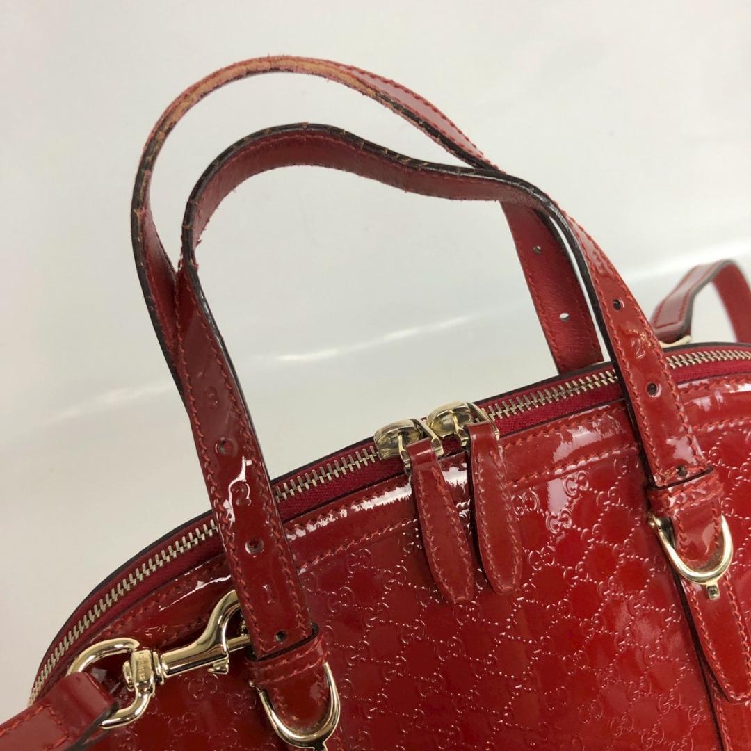 GUCCI グッチ マイクログッチシマ パテントレザー 2WAY ドームバッグ — image 3