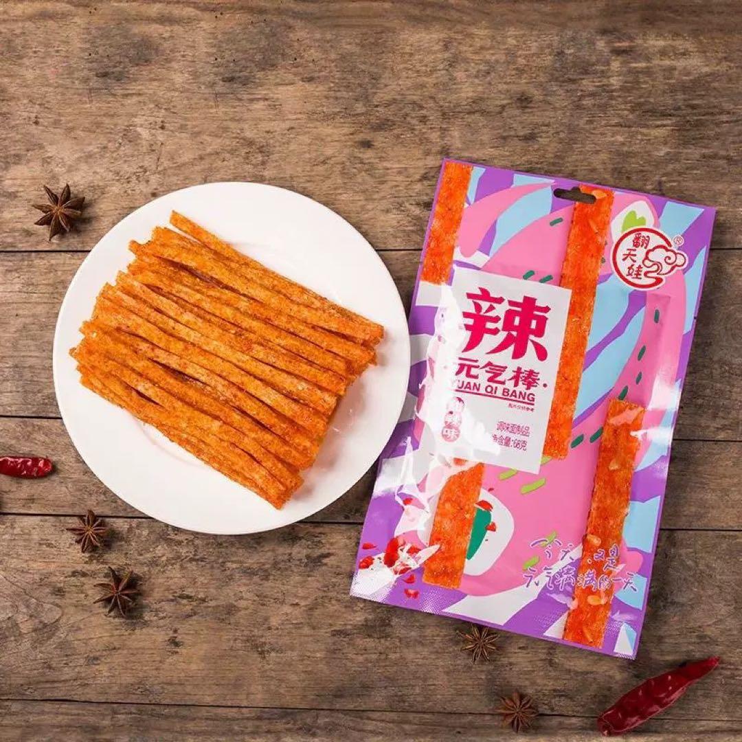 元気棒　5袋　ラーティアオ　翻天娃辣条　中国　お菓子　大辣棒　おつまみ — image 2