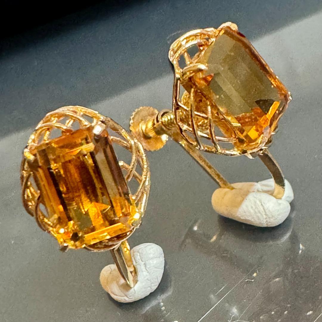 【美品】シトリン K18YG イヤリング アンティーク 2.82g — image 3