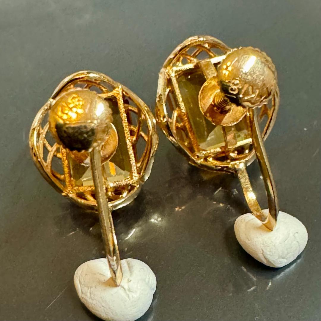 【美品】シトリン K18YG イヤリング アンティーク 2.82g — image 4