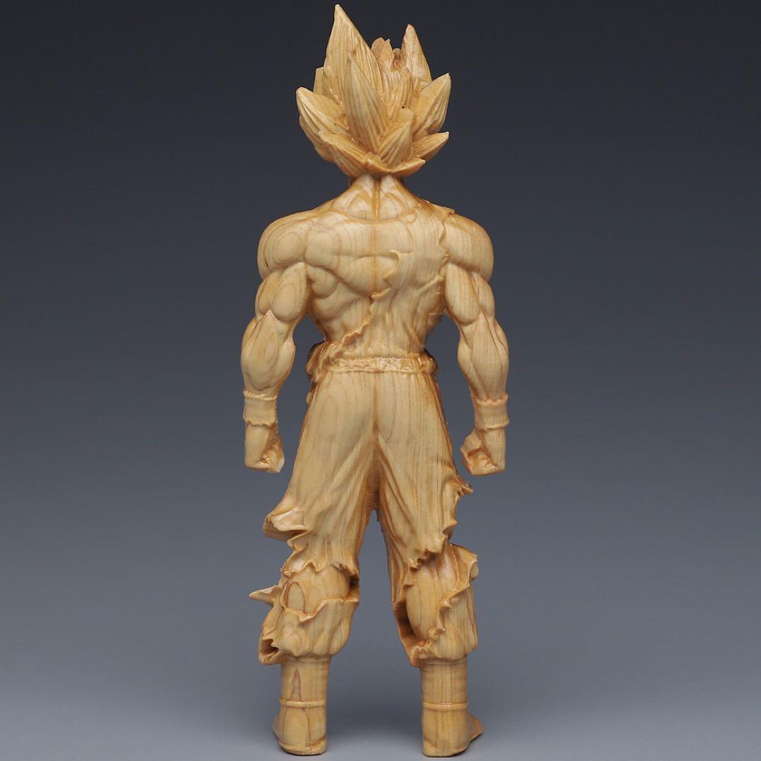 孫悟空 スーパーサイヤ人 フィギュア 木製彫刻 ドラゴンボール 飾り アニメ — image 5