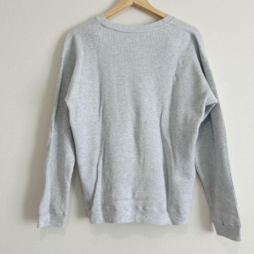 美品 BEAUTY&YOUTH ワッフルニット グレー メンズ シンプル 秋 冬 — image 5