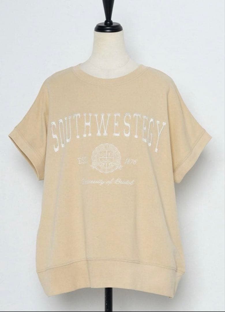 【新品】BONJOUR SAGAN カレッジ刺繍ピグメントスウェットTシャツ — image 5