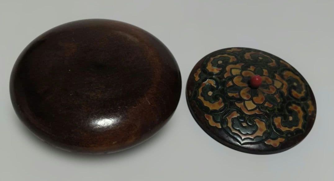 花模様の木製香合 — image 3