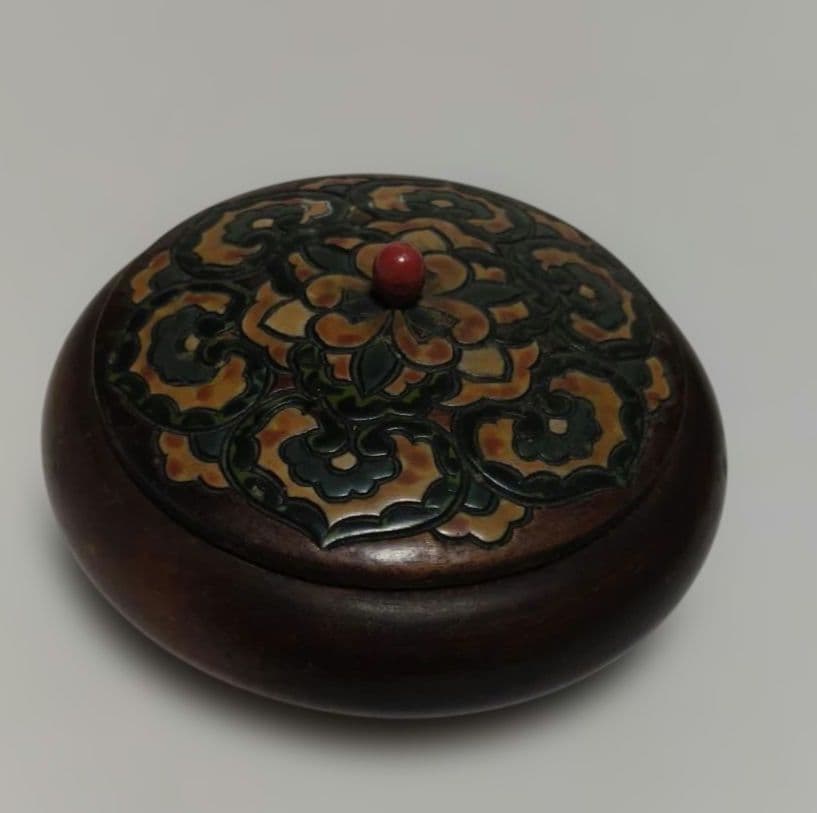 花模様の木製香合 — image 5