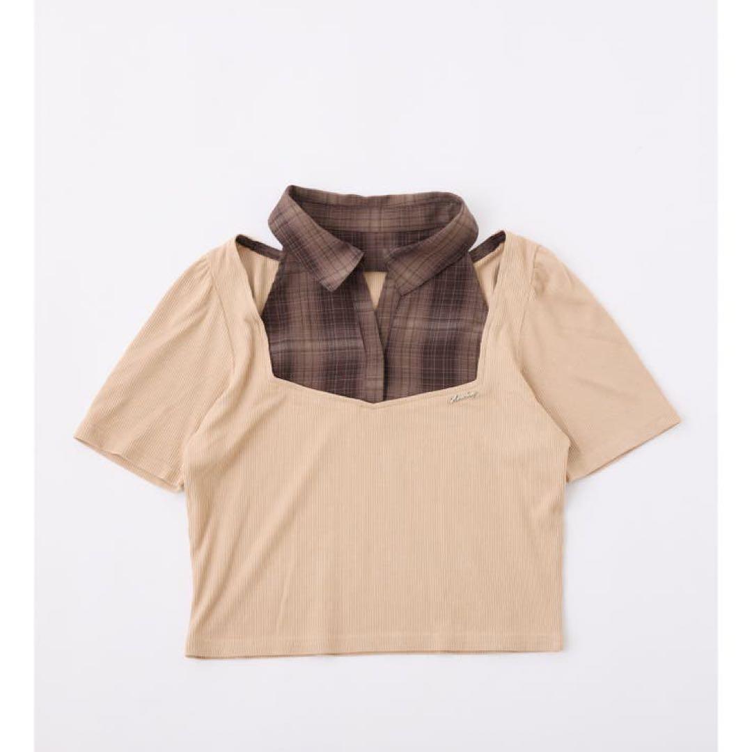 【新品】one after another チェックレイヤードトップス Tシャツ — image 5