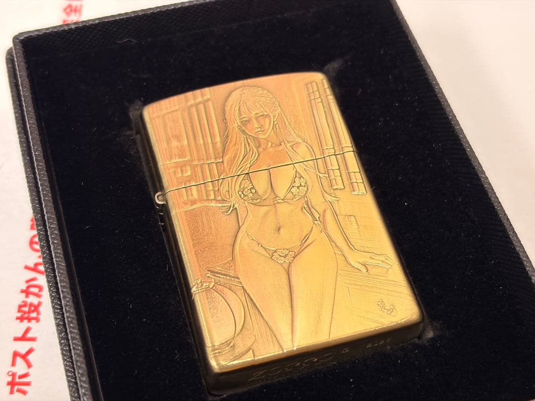 新品 綺麗ZORRO ビキニ少女の両目彫刻加工 オイルライター真鍮製 — image 5