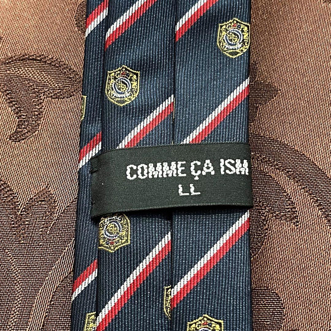 新品 コムサイズム COMME CA ISM ネイビー 紺 ネクタイ LL — image 5