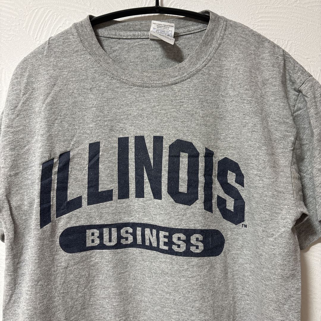 ギルダン カレッジ Tシャツ クルーネック 半袖 アーチロゴ S 灰色 綿混 — image 2